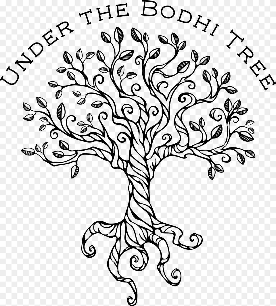 Drawing Of A Tree With Leaves, Gray Png