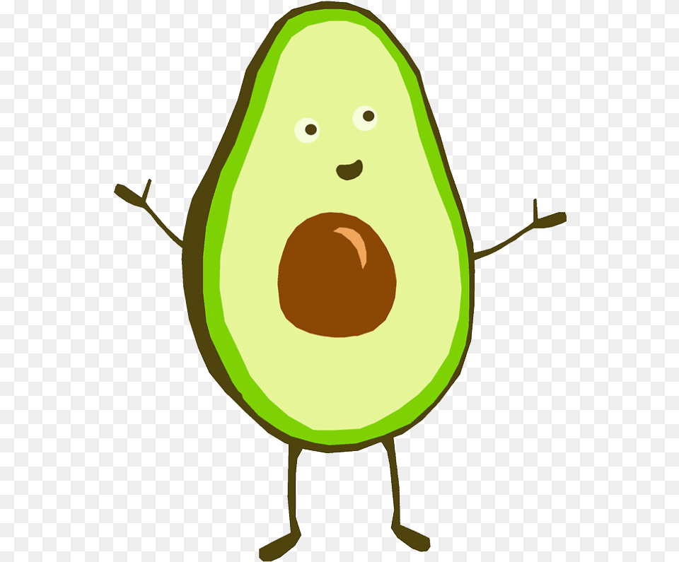 Drawing Of An Avocado Clipart Cute Avocado Transparent Background, Food, Fruit, Plant, Produce Free Png Download