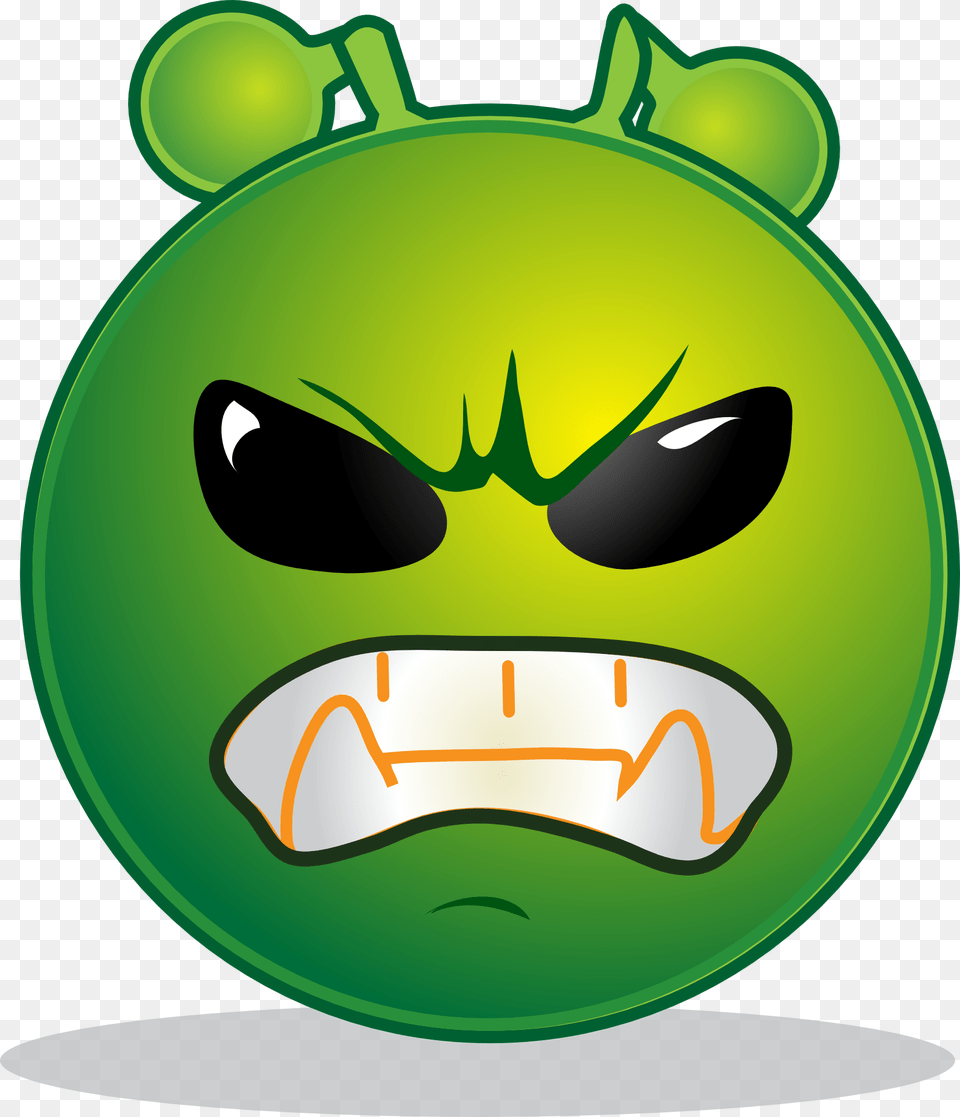 Drawing Of Angry Monster Of Emoticon Grrr Smiley, Green, Logo Free Png Download