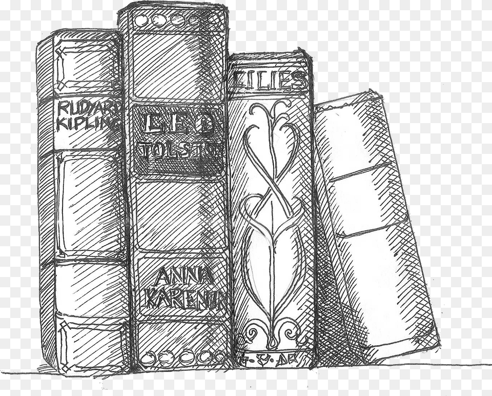 Drawing Of Books On A Shelf, Architecture, Building, Art, Book Free Png