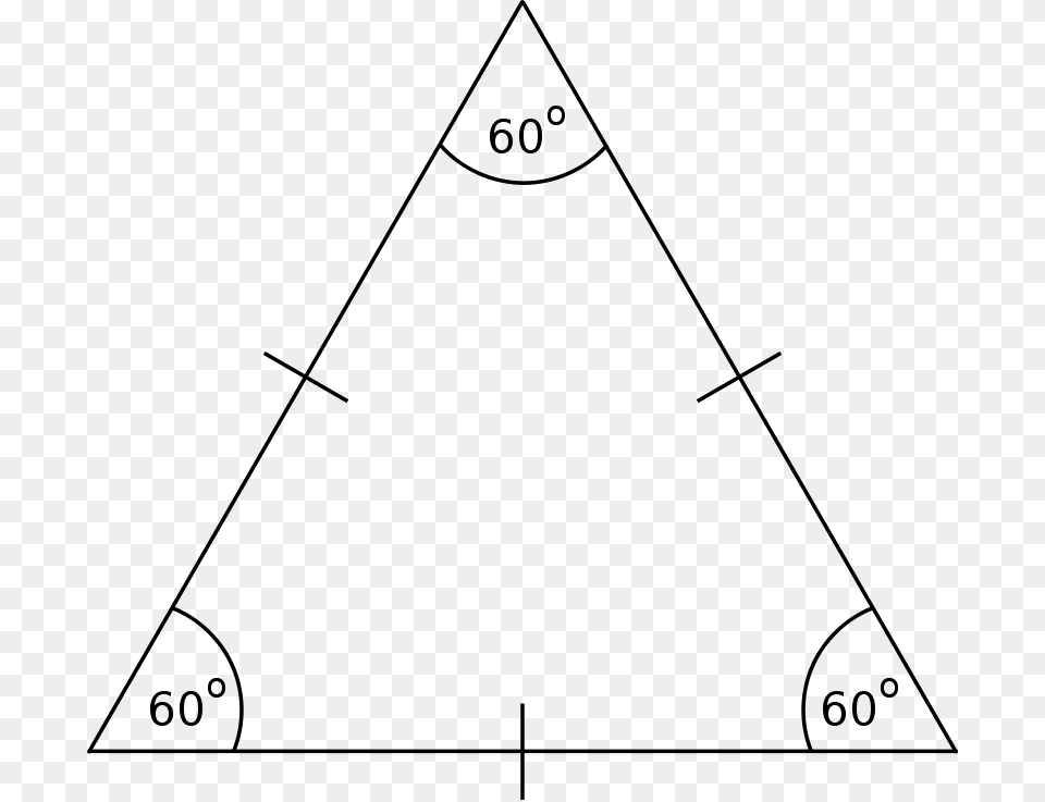 Drawing Of Equilateral Triangle, Gray Free Png