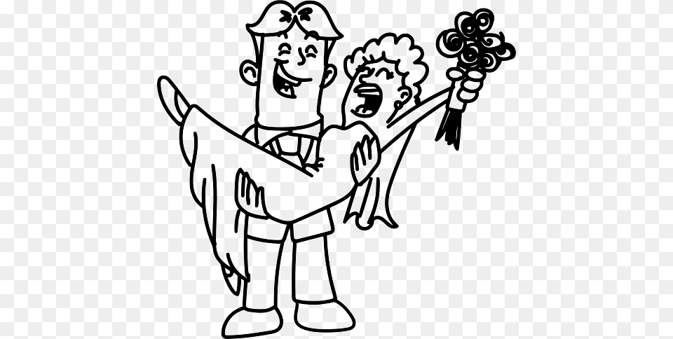 Drawing Of Just Married Couple, Person, Face, Head, Art Png Image