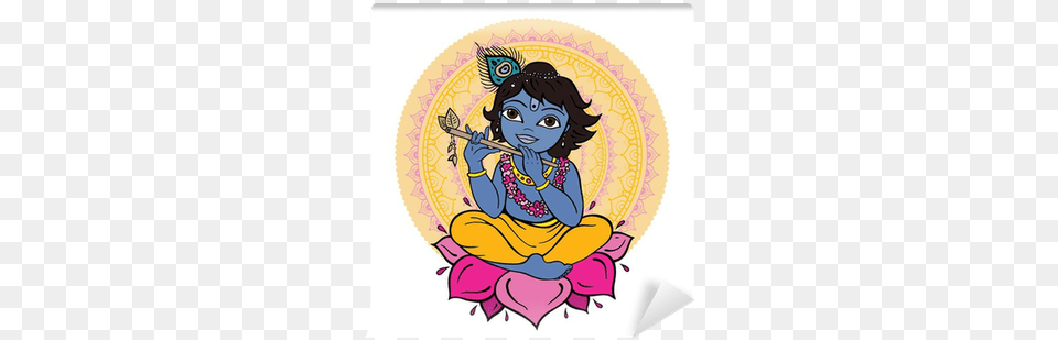 Drawing Of Krishna Coloured, Baby, Person, Face, Head Free Png Download