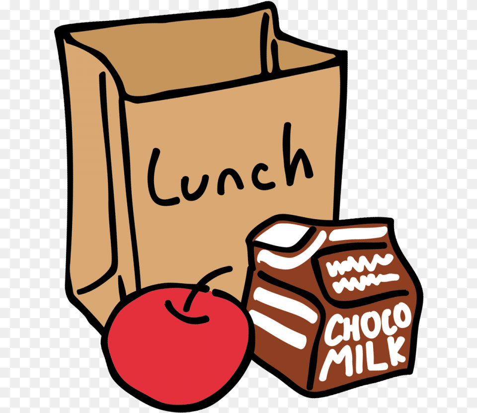 Drawing Of Lunch Bag With An Apple And Chocolate Milk Drawing Of Lunch, Box, Cardboard, Carton Free Transparent Png