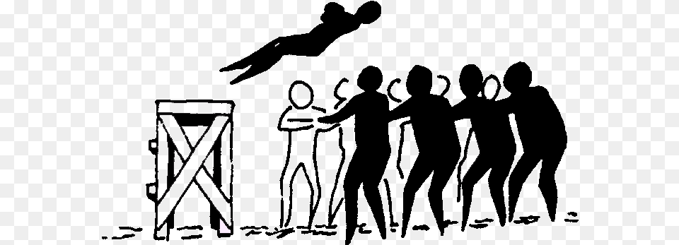Drawing Of Person Falling Backwards Off A Platform Trust Fall Clipart, Nature, Night, Outdoors, Blackboard Free Png Download