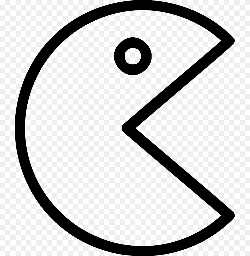 Drawing Pacman For On Ya Webdesign Black And White Pac Man Clipart, Symbol, Text, Sign, Disk Free Png Download