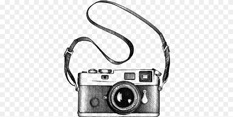 Drawing Photography Clip Art Black And White Camera Drawing, Accessories, Strap, Bag, Handbag Free Png