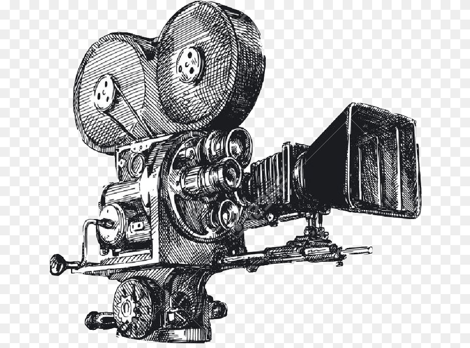 Drawing Photography Movie Camera Film Old Video Camera Drawing, Electronics, Video Camera Free Png Download