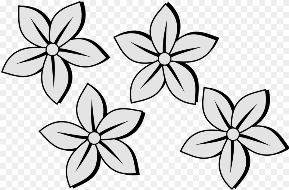 Drawing Photos Flower Jasmine Flower Black And White, Stencil, Pattern, Plant, Art Free Png