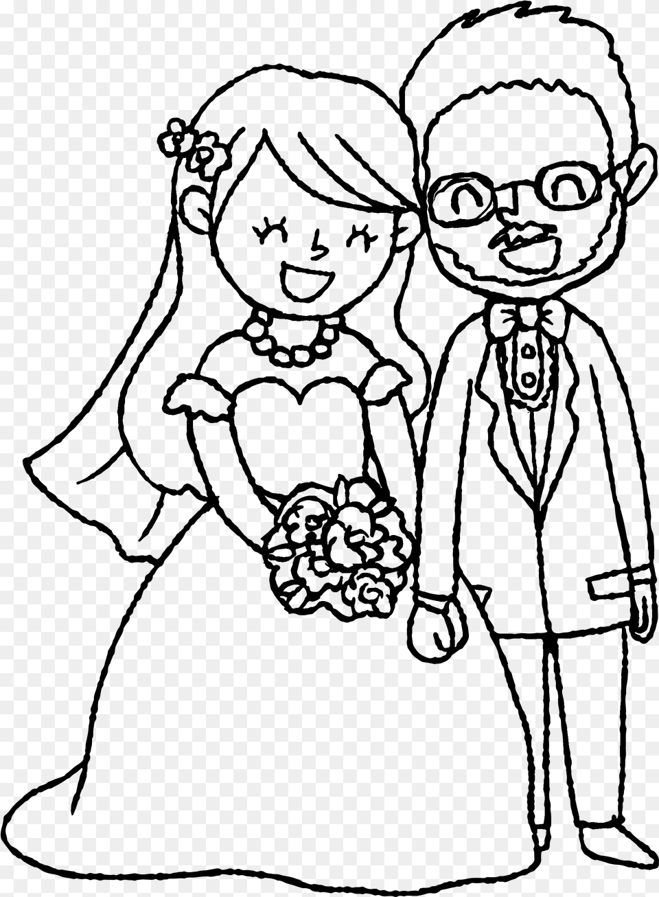 Drawing Photos Marriage Marriage Drawing, Gray Free Png Download