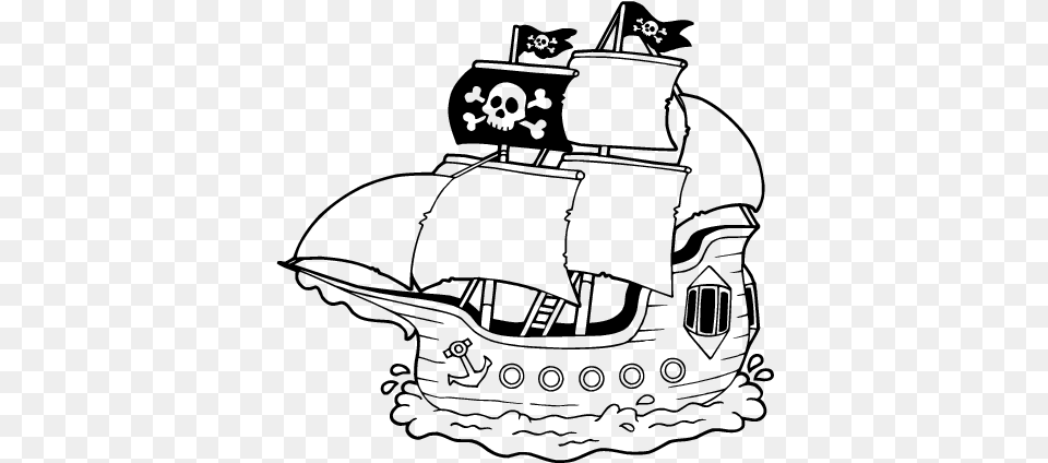 Drawing Pirate Ship 19 Pirates Ship Coloring Pages, Gray Free Png