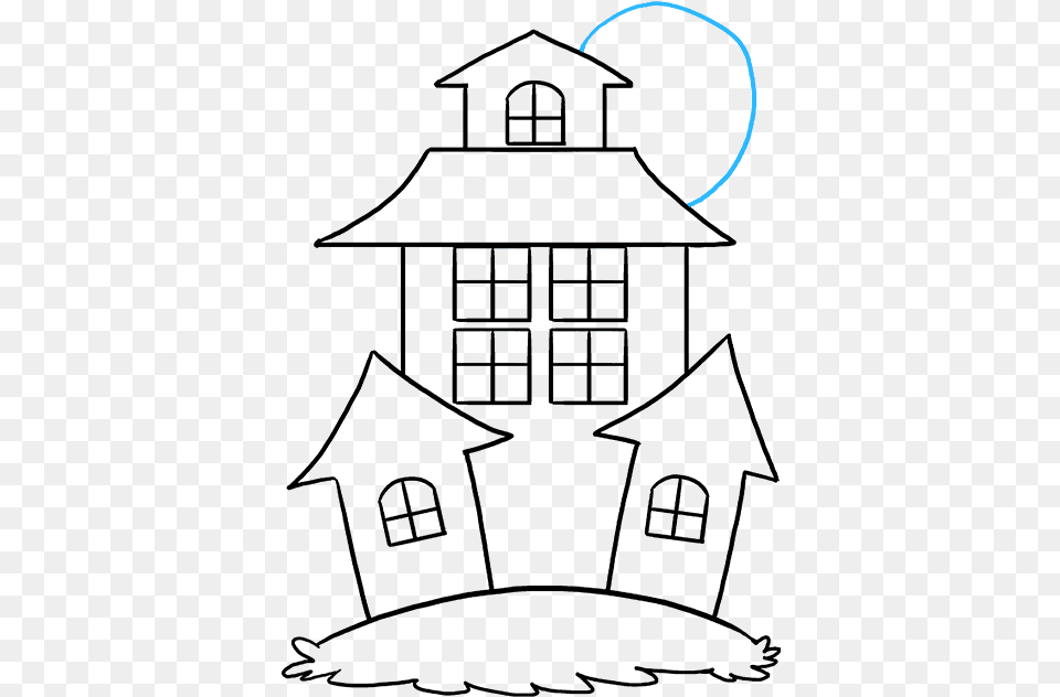Drawing Place Haunted Easy Haunted House Drawing, Ammunition, Weapon Free Transparent Png