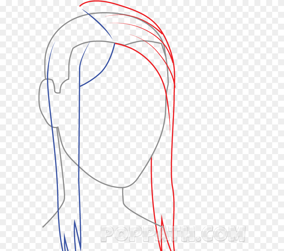Drawing Ponytail Sketch, Electronics, Bow, Weapon, Headphones Free Png