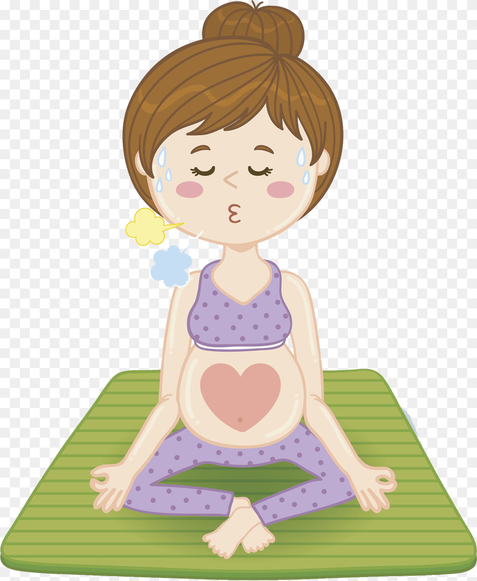 Drawing Pregnancy Clip Art Pregnant Transprent Embarazada Haciendo Yoga Dibujo, Baby, Person, Face, Head Free Transparent Png
