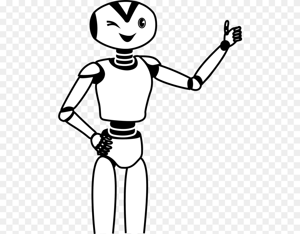Drawing Robot Thumb Signal Computer Icons Droide Thumbs Up Robot, Stencil, Person, Face, Head Png Image
