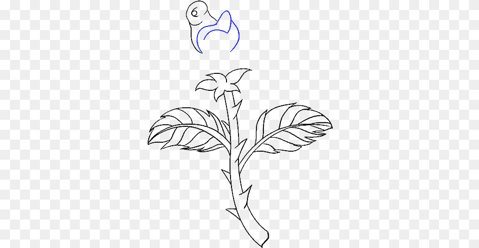 Drawing Rose Draw A Flower Stem With A Leaf Free Png Download