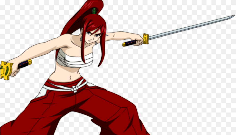 Drawing Samurai Erza Scarlet Erza Scarlet Armadura Samurai, Book, Comics, Weapon, Sword Free Png Download