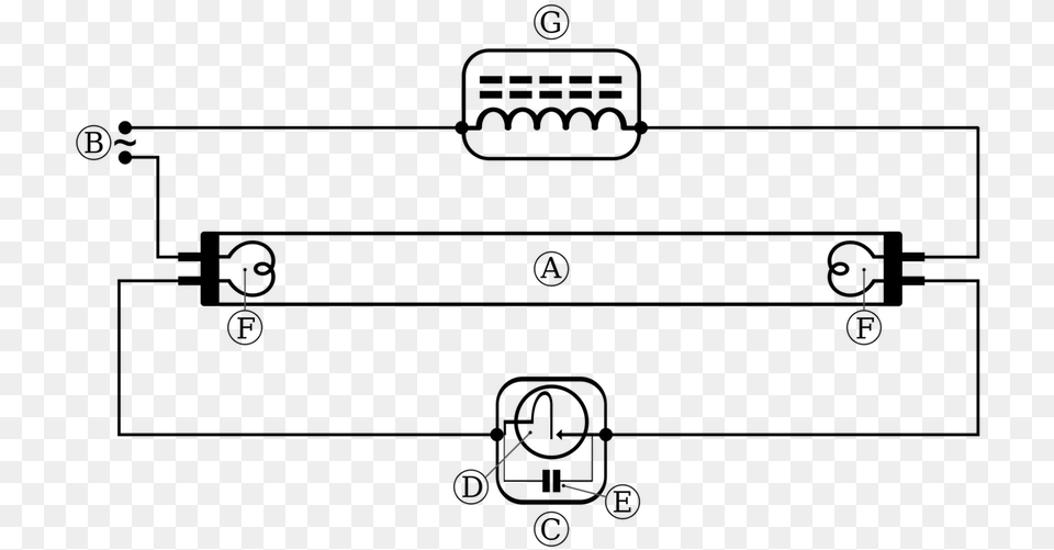 Drawing Schematics Symbols Fluorescent Tube Circuit Diagram, Cutlery, Lighting, Fork Png Image