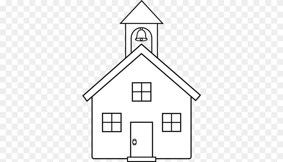 Drawing Scool School Building Coloring Church, Architecture, Bell Tower, Tower Free Png