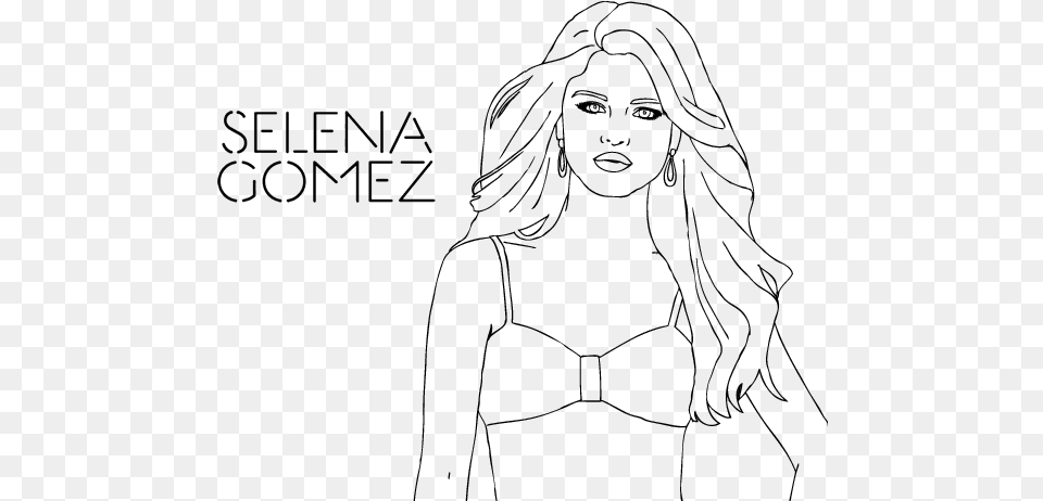 Drawing Selena Gomez 12 Selena Gomez Para Pintar, Gray Free Transparent Png