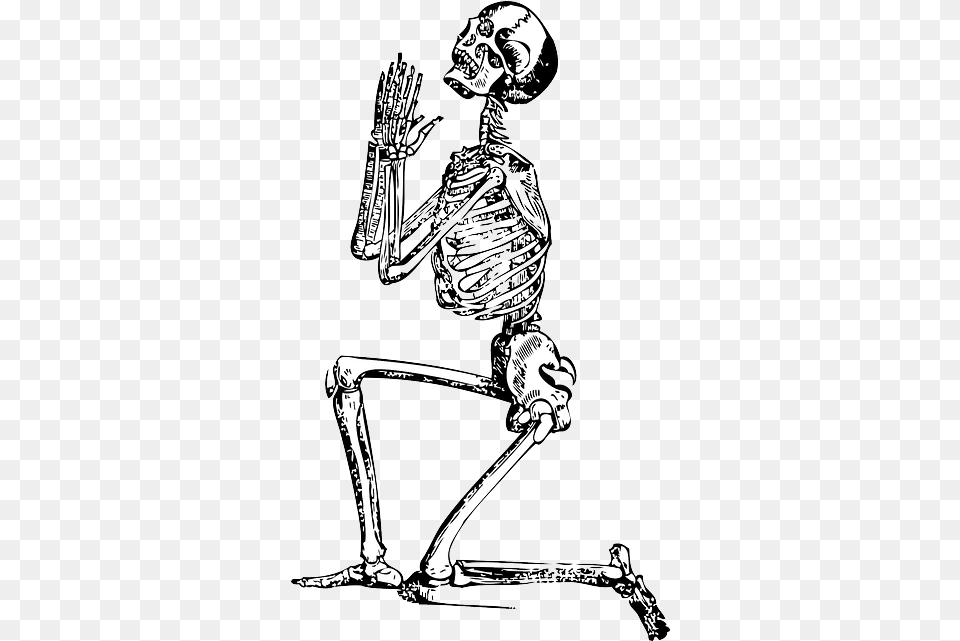 Drawing Sketch People Man Skeleton Praying, Adult, Male, Person, Face Free Png Download