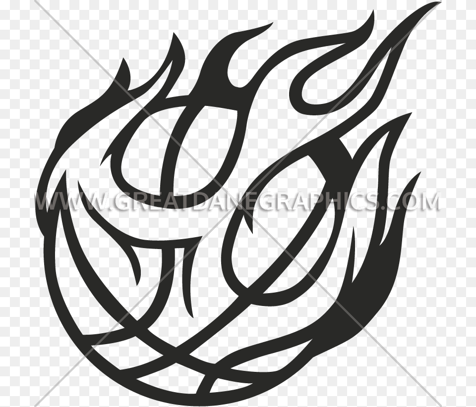 Drawing Sport Flame Basketball On Fire Clipart, Bow, Weapon Free Png Download