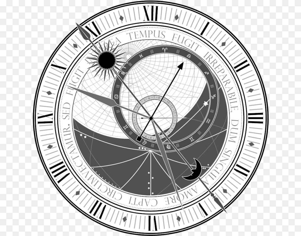 Drawing Steampunk Clock Prague Astronomical Clock Tattoo, Wristwatch, Machine, Wheel, Sundial Free Png