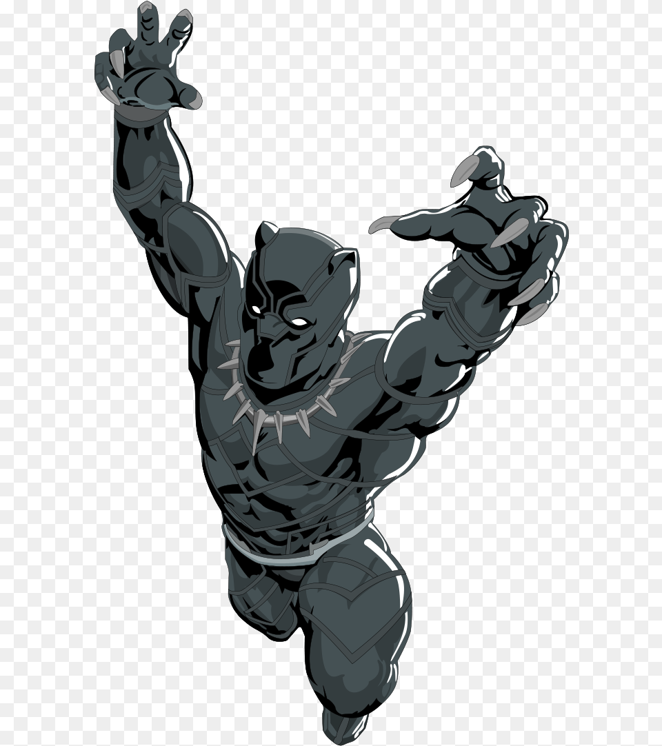 Drawing Superheroes Pen Black Panther In Cartoon, Animal, Ape, Mammal, Wildlife Png Image