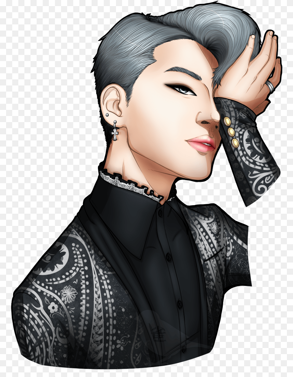 Drawing Sweat Tears Bts Jimin Blood Sweat And Tears Art, Woman, Adult, Person, Female Png Image
