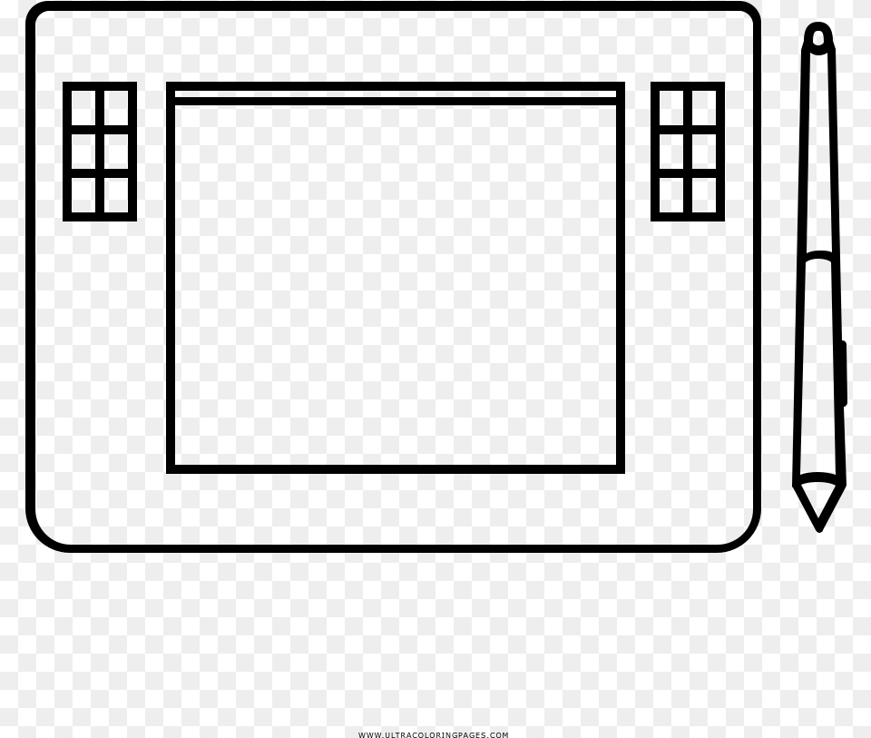 Drawing Tablet Coloring, Gray Png Image
