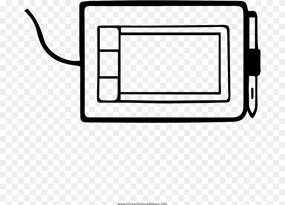 Drawing Tablet Coloring, Gray Free Png