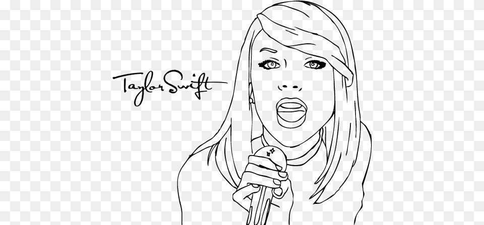 Drawing Taylor Swift 11 Taylor Swift Coloring Pages, Gray Free Transparent Png