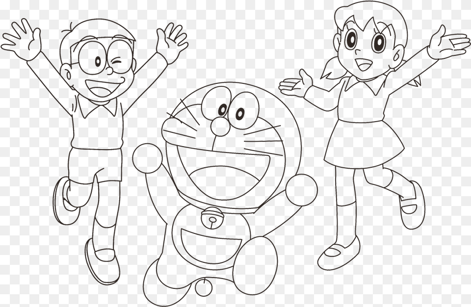 Drawing Teaching Doraemon Nobita Transparent Clipart Nobita And Shizuka Drawing, Person, Art, Face, Head Free Png Download