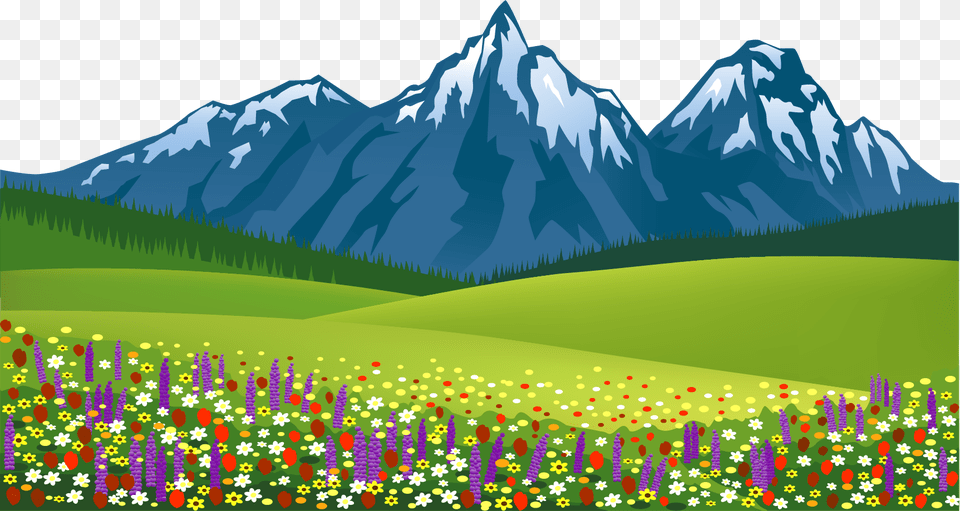 Drawing Theatrical Scenery Clip Art Grass And Mountain Drawing, Countryside, Nature, Rural, Meadow Png Image