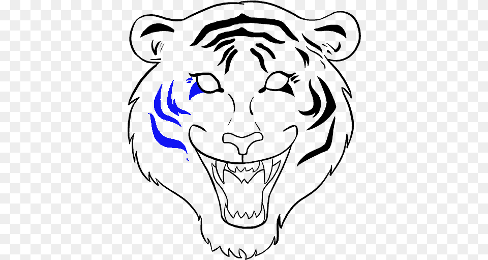 Drawing Tigers Open Mouth Tiger Face Drawing Easy, Logo Free Png Download
