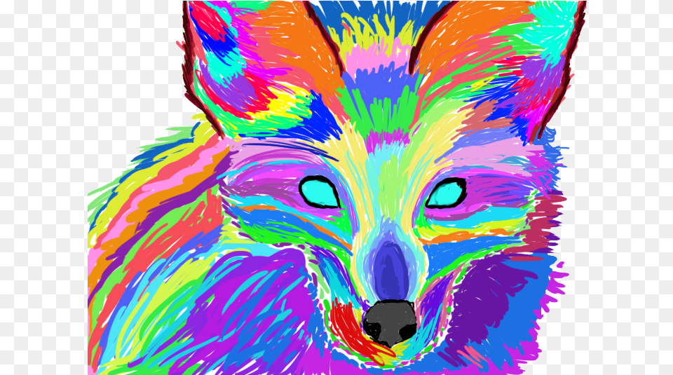 Drawing Trippy Psychadelic Trippy Fox, Art, Baby, Person, Animal Png Image