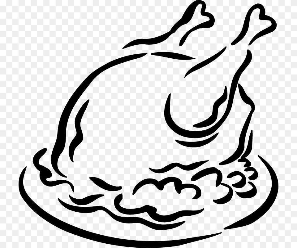 Drawing Turkey Roasted Chicken Cooked Turkey Clipart Black And White, Lighting, Silhouette, Symbol Free Transparent Png