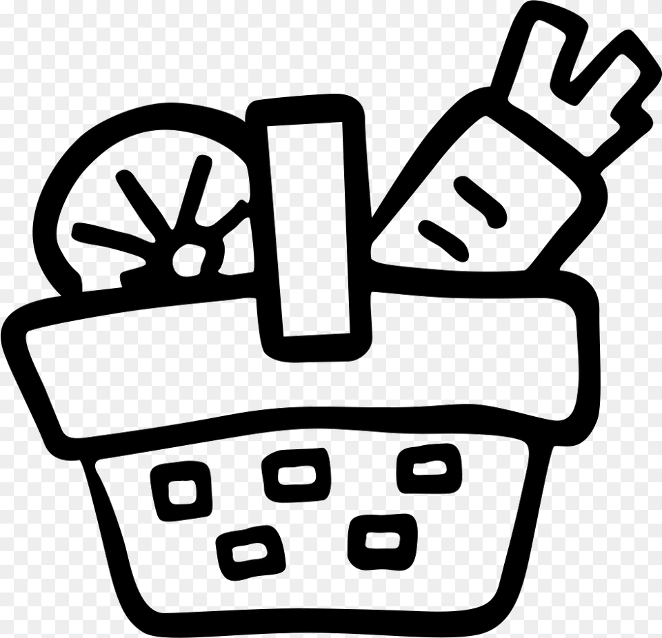 Drawing Vegetable Raw Vegetables In Basket Icon, Stencil, Clothing, Glove Free Png