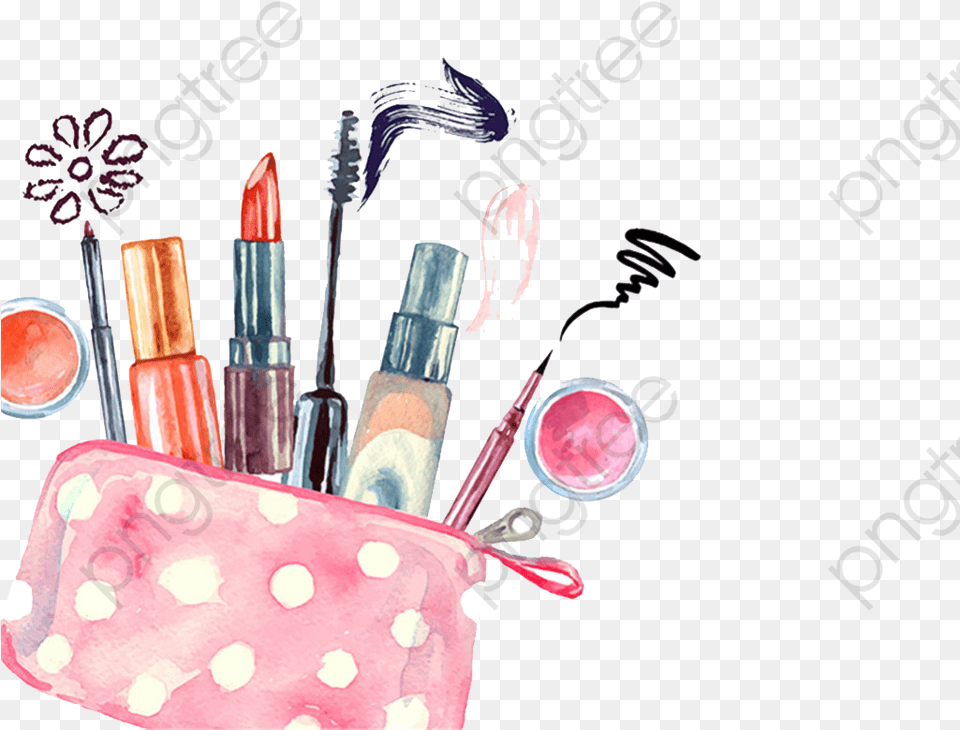 Drawing Watercolor Makeups Makeup, Cosmetics, Lipstick Free Png Download