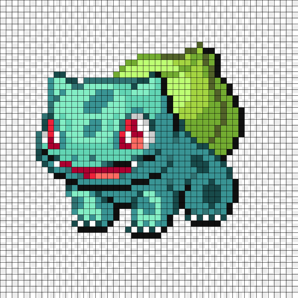 Drawings Graph Paper Pokemon Bulbasaur Piskel, Amphibian, Animal, Frog, Wildlife Free Png