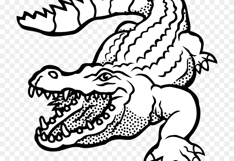 Drawn Alligator Clipart Black, Animal, Baby, Crocodile, Person Png