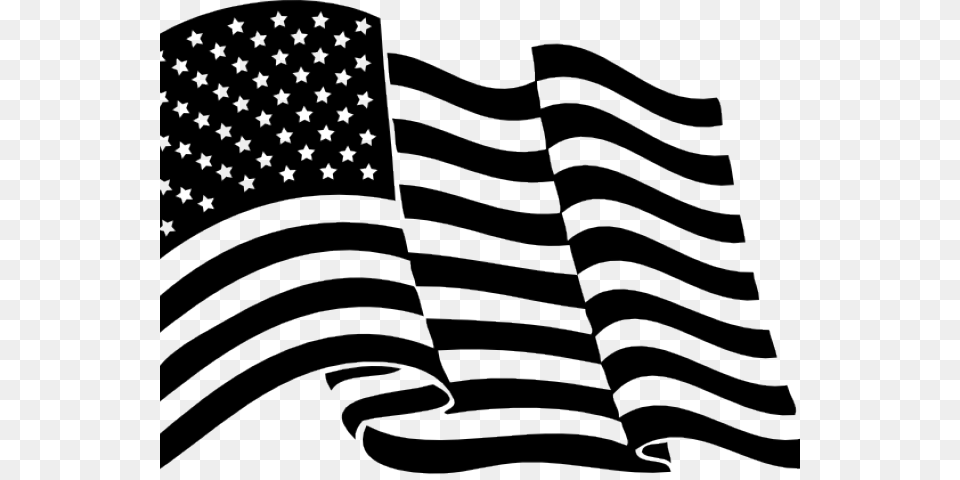Drawn American Flag Transparent Background Waving American Flag Vector Black And White, American Flag Free Png