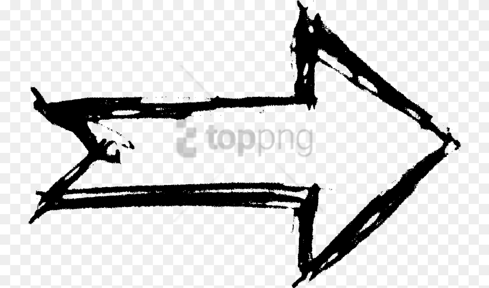 Drawn Arrow With Transparent Background Transparent Drawn Arrow Sketch, Stencil, Text Png Image