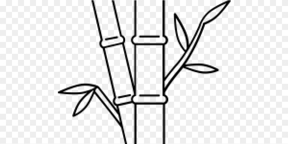 Drawn Bamboo Bamboo Stick Line Art, Gray Free Png Download