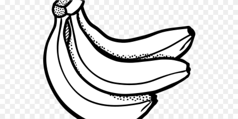 Drawn Banana Clipart Banana Line Art, Food, Fruit, Plant, Produce Free Png Download