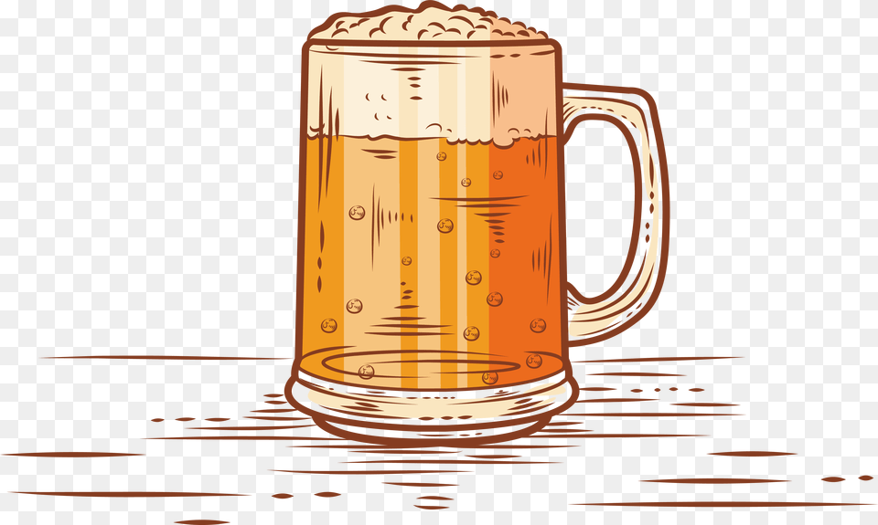Drawn Beer Beer Cup Hand Beer Mug, Alcohol, Beverage, Glass, Beer Glass Png