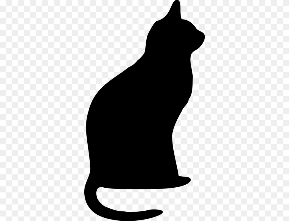 Drawn Black Cat Clipart, Gray Png Image