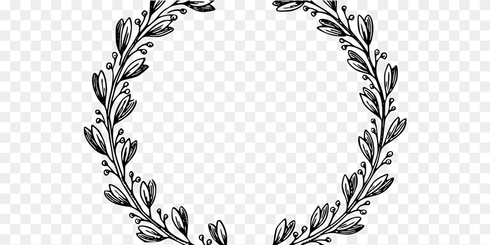 Drawn Branch Leaf Border Photo Frame Hd, Gray Free Transparent Png