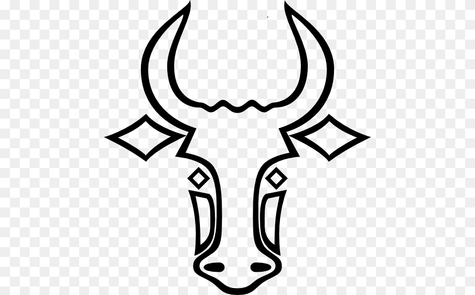 Drawn Bulls Outline, Animal, Bull, Mammal, Smoke Pipe Png Image