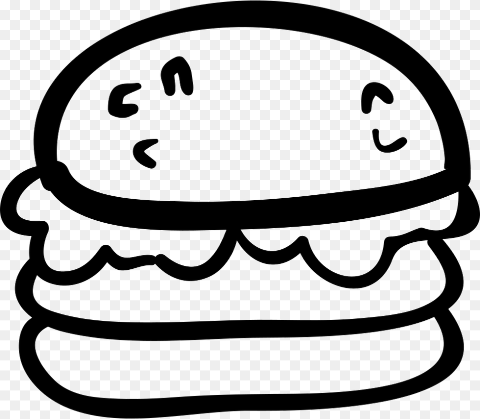 Drawn Burger Clip Art, Stencil, Food Free Png Download